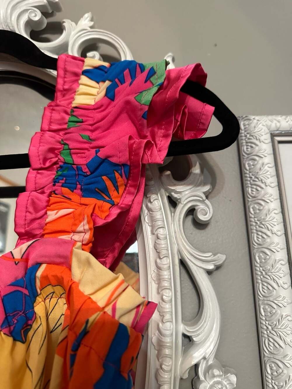 Umgee USA Floral Tiered Ruffle Strap Midi Dress Size L - Picture 4 of 8